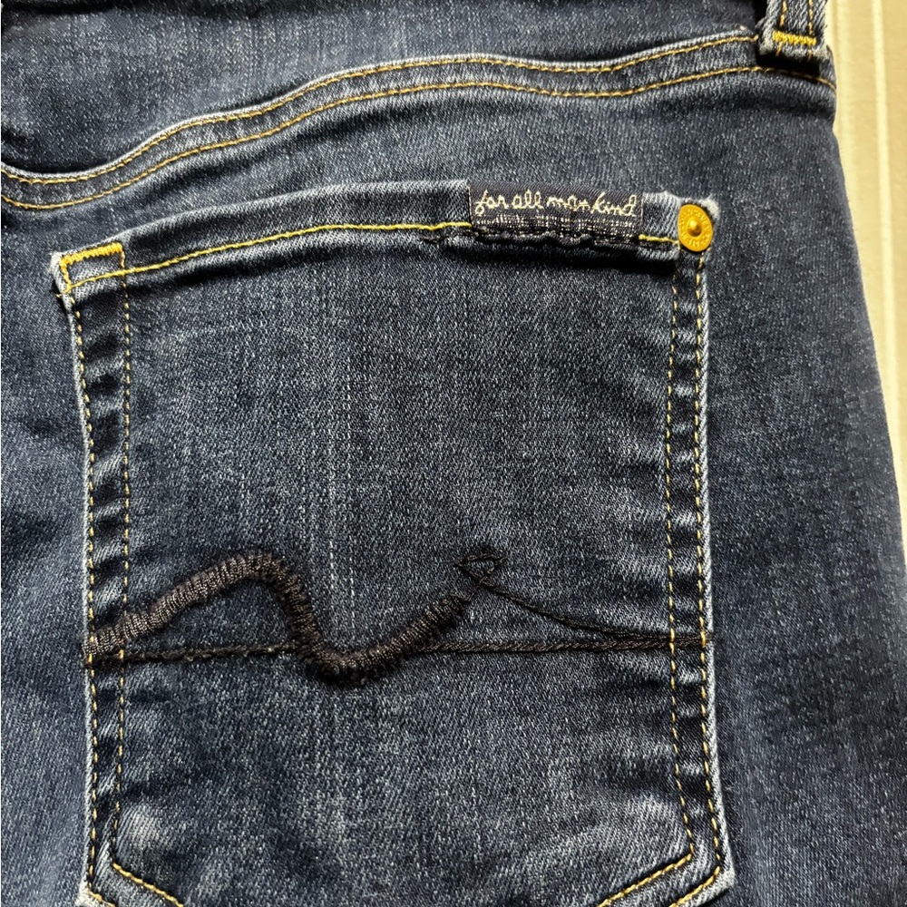 7 For All Mankind Dark Blue Ankle Jeans